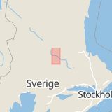 Karta som med röd fyrkant ramar in Borlänge, Norr Amsberg, Orsa, Storgärdet, Dalarnas län