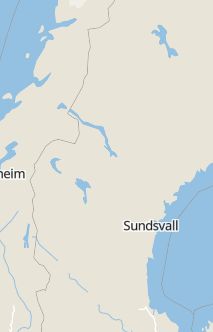 Översiktskarta som visar hela Sverige med en markör som visar ungefär var händelsen inträffat