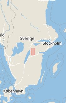 Översiktskarta som visar hela Sverige med en markör som visar ungefär var händelsen inträffat