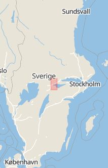 Översiktskarta som visar hela Sverige med en markör som visar ungefär var händelsen inträffat