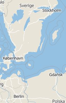 Översiktskarta som visar hela Sverige med en markör som visar ungefär var händelsen inträffat