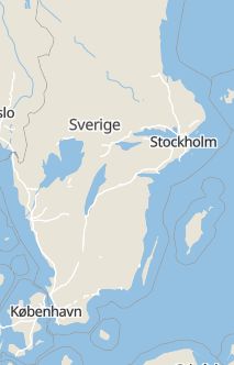 Översiktskarta som visar hela Sverige med en markör som visar ungefär var händelsen inträffat