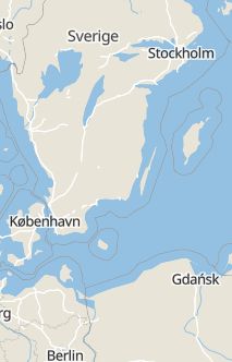 Översiktskarta som visar hela Sverige med en markör som visar ungefär var händelsen inträffat