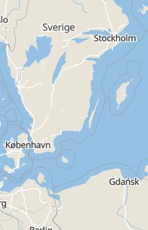 Översiktskarta som visar hela Sverige med en markör som visar ungefär var händelsen inträffat