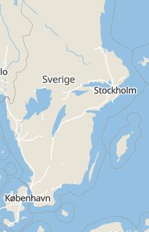 Översiktskarta som visar hela Sverige med en markör som visar ungefär var händelsen inträffat