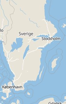 Översiktskarta som visar hela Sverige med en markör som visar ungefär var händelsen inträffat