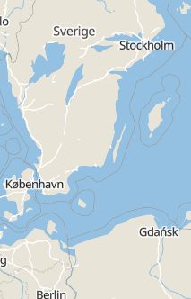 Översiktskarta som visar hela Sverige med en markör som visar ungefär var händelsen inträffat