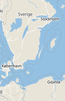 Översiktskarta som visar hela Sverige med en markör som visar ungefär var händelsen inträffat