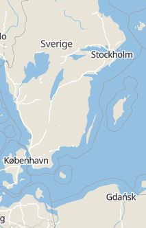 Översiktskarta som visar hela Sverige med en markör som visar ungefär var händelsen inträffat
