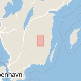 Karta som med röd fyrkant ramar in Strandvägen, Virserum, Hultsfred, Kalmar län