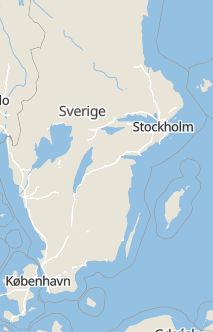 Översiktskarta som visar hela Sverige med en markör som visar ungefär var händelsen inträffat