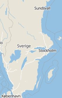 Översiktskarta som visar hela Sverige med en markör som visar ungefär var händelsen inträffat