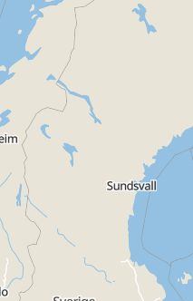 Översiktskarta som visar hela Sverige med en markör som visar ungefär var händelsen inträffat