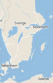 Översiktskarta som visar hela Sverige med en markör som visar ungefär var händelsen inträffat