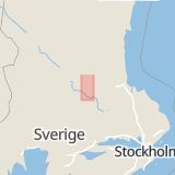 Karta som med röd fyrkant ramar in Kaserngården, Regementsvägen, Falun, Dalarnas län