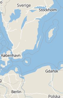 Översiktskarta som visar hela Sverige med en markör som visar ungefär var händelsen inträffat