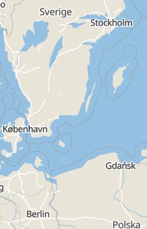 Översiktskarta som visar hela Sverige med en markör som visar ungefär var händelsen inträffat