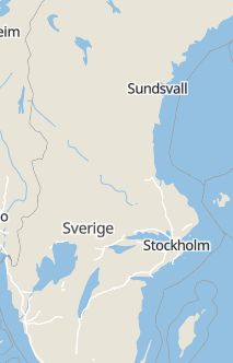 Översiktskarta som visar hela Sverige med en markör som visar ungefär var händelsen inträffat