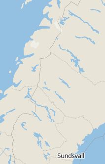 Översiktskarta som visar hela Sverige med en markör som visar ungefär var händelsen inträffat