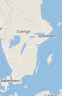 Översiktskarta som visar hela Sverige med en markör som visar ungefär var händelsen inträffat