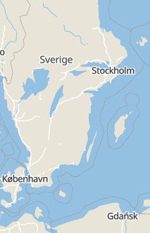 Översiktskarta som visar hela Sverige med en markör som visar ungefär var händelsen inträffat