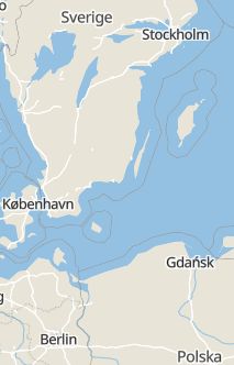 Översiktskarta som visar hela Sverige med en markör som visar ungefär var händelsen inträffat