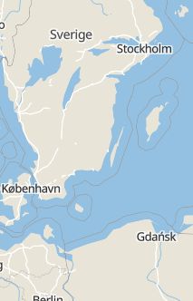 Översiktskarta som visar hela Sverige med en markör som visar ungefär var händelsen inträffat