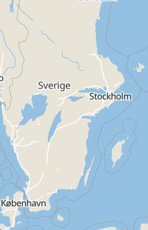 Översiktskarta som visar hela Sverige med en markör som visar ungefär var händelsen inträffat