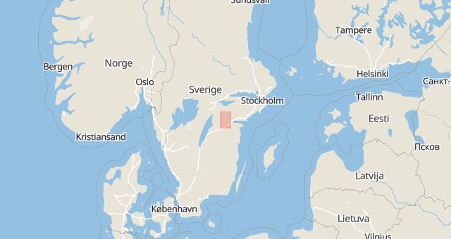 Karta som med röd fyrkant ramar in Finspång, Östergötlands län