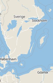 Översiktskarta som visar hela Sverige med en markör som visar ungefär var händelsen inträffat