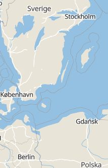 Översiktskarta som visar hela Sverige med en markör som visar ungefär var händelsen inträffat