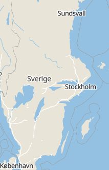 Översiktskarta som visar hela Sverige med en markör som visar ungefär var händelsen inträffat