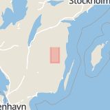 Karta som med röd fyrkant ramar in Strandvägen, Hultsfred, Kalmar län