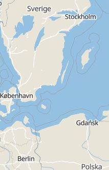 Översiktskarta som visar hela Sverige med en markör som visar ungefär var händelsen inträffat
