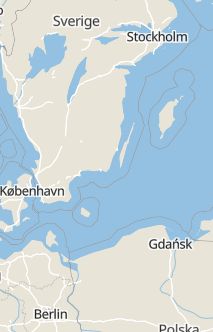 Översiktskarta som visar hela Sverige med en markör som visar ungefär var händelsen inträffat