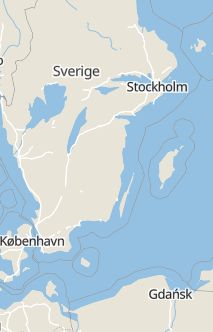 Översiktskarta som visar hela Sverige med en markör som visar ungefär var händelsen inträffat