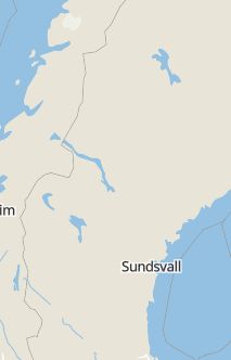 Översiktskarta som visar hela Sverige med en markör som visar ungefär var händelsen inträffat