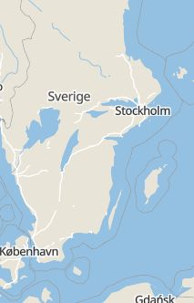 Översiktskarta som visar hela Sverige med en markör som visar ungefär var händelsen inträffat