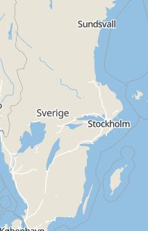Översiktskarta som visar hela Sverige med en markör som visar ungefär var händelsen inträffat
