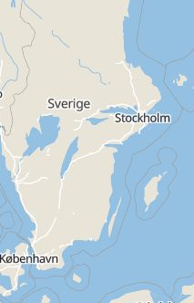 Översiktskarta som visar hela Sverige med en markör som visar ungefär var händelsen inträffat