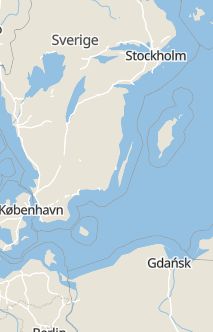 Översiktskarta som visar hela Sverige med en markör som visar ungefär var händelsen inträffat