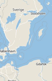 Översiktskarta som visar hela Sverige med en markör som visar ungefär var händelsen inträffat