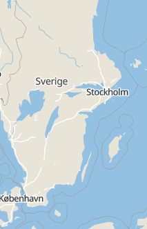 Översiktskarta som visar hela Sverige med en markör som visar ungefär var händelsen inträffat