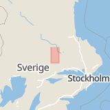 Karta som med röd fyrkant ramar in Skolgatan, Norberg, Västmanlands län