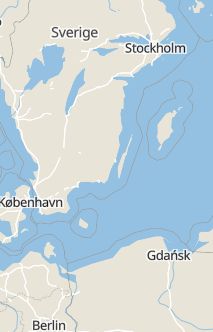 Översiktskarta som visar hela Sverige med en markör som visar ungefär var händelsen inträffat