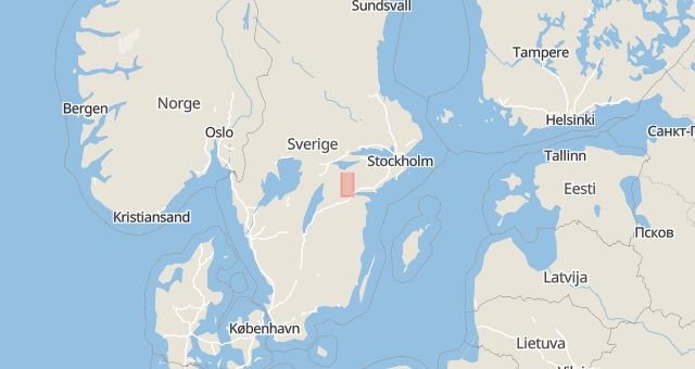 Karta som med röd fyrkant ramar in Rejmyre, Finspång, Östergötlands län