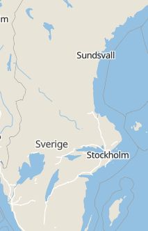 Översiktskarta som visar hela Sverige med en markör som visar ungefär var händelsen inträffat