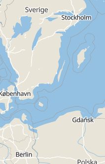 Översiktskarta som visar hela Sverige med en markör som visar ungefär var händelsen inträffat