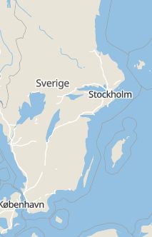 Översiktskarta som visar hela Sverige med en markör som visar ungefär var händelsen inträffat