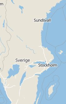 Översiktskarta som visar hela Sverige med en markör som visar ungefär var händelsen inträffat